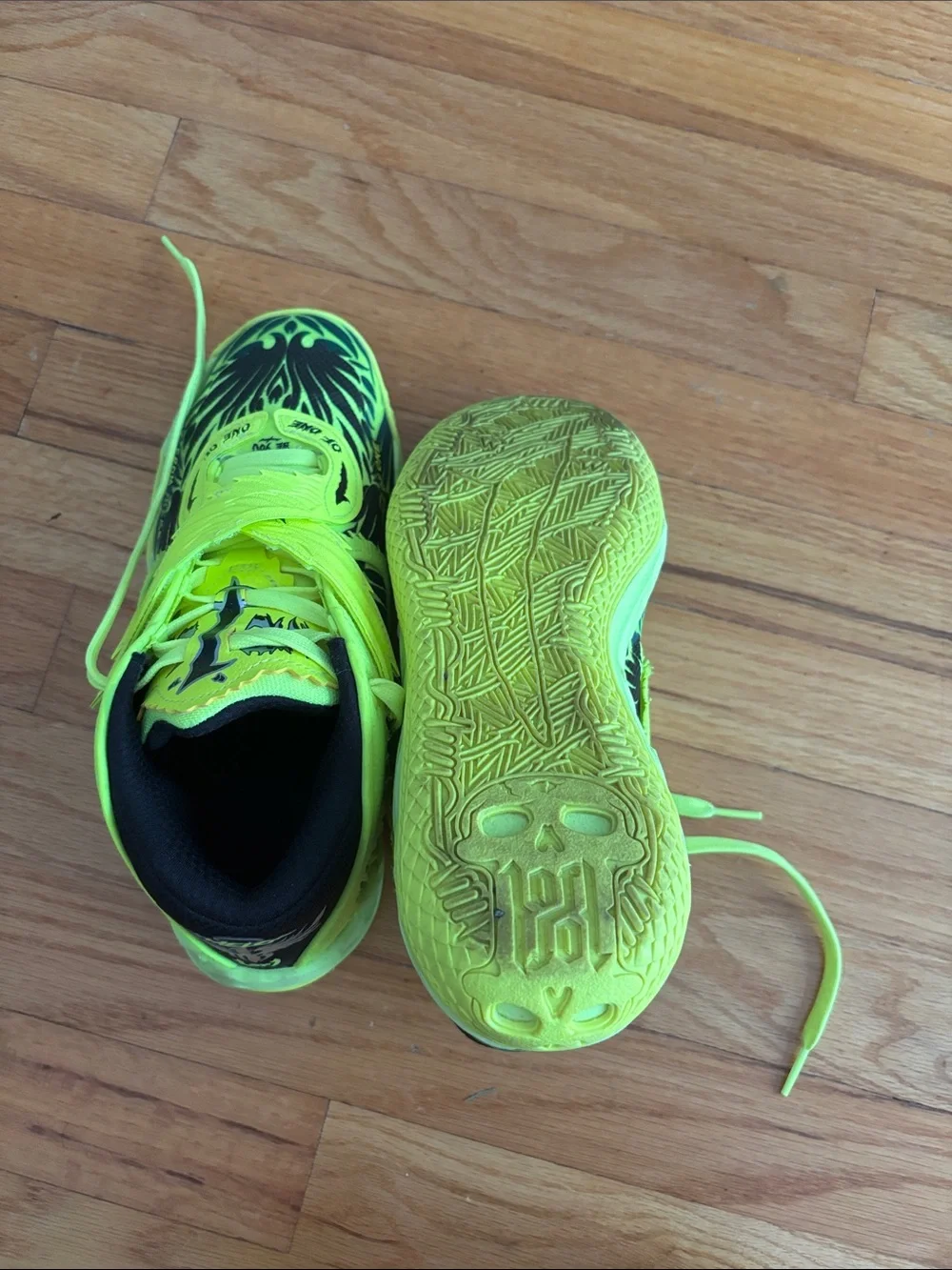 Puma Kids Neon Yellow and Black MB.05 Voltage Sneakers